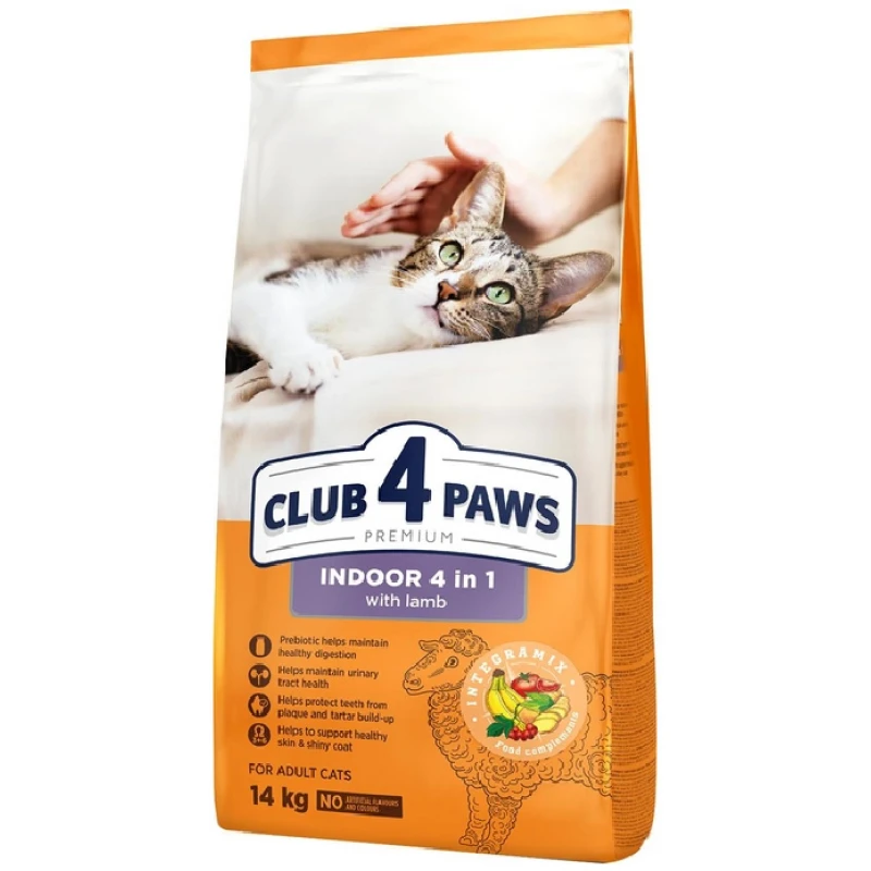 Ξηρή Τροφή Γάτας Club 4 Paws Premium Indoor 4 in 1 με Αρνί 14kg ΓΑΤΕΣ