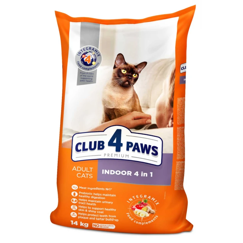 Ξηρή Τροφή Γάτας Club 4 Paws Premium Indoor 4 in 1 με Κοτόπουλο 14kg ΓΑΤΕΣ