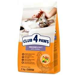 Ξηρή Τροφή Γάτας Club 4 Paws Premium Indoor 4 in 1 με Κοτόπουλο 2kg