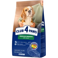 Ξηρή Τροφή Σκύλου Club 4 Paws Adult Medium Breeds Πάπια 14kg + 2kg Δώρο