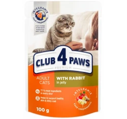 Υγρή τροφή Γάτας Club 4 Paws 100g με Κουνέλι σε Ζελέ Υγρή τροφή Γάτας Club 4 Paws 100g με Κουνέλι σε Ζελέ