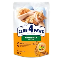 Υγρή τροφή Γάτας Club 4 Paws 85g με Πάπια σε Σάλτσα Υγρή τροφή Γάτας Club 4 Paws 85g με Πάπια σε Σάλτσα