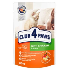 Υγρή τροφή Γάτας Club 4 Paws Kittens Pouch 80g με Κοτόπουλο σε Σάλτσα