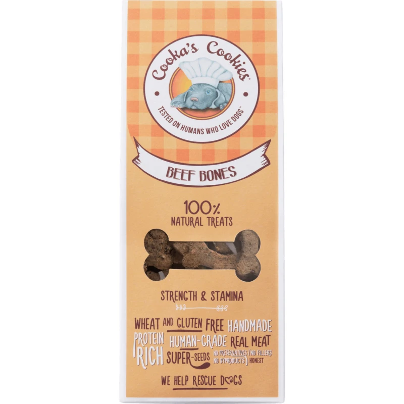 Μπισκότα Σκύλου Cooka's Cookies Beef Bones με Μοσχάρι 100gr Σκύλοι