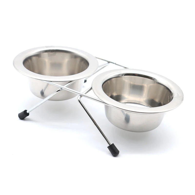 Ανοξείδωτο Διπλό Μπολ Σκύλου και Γάτας Croci Dos με Βάση 2x2840ml Σκύλοι