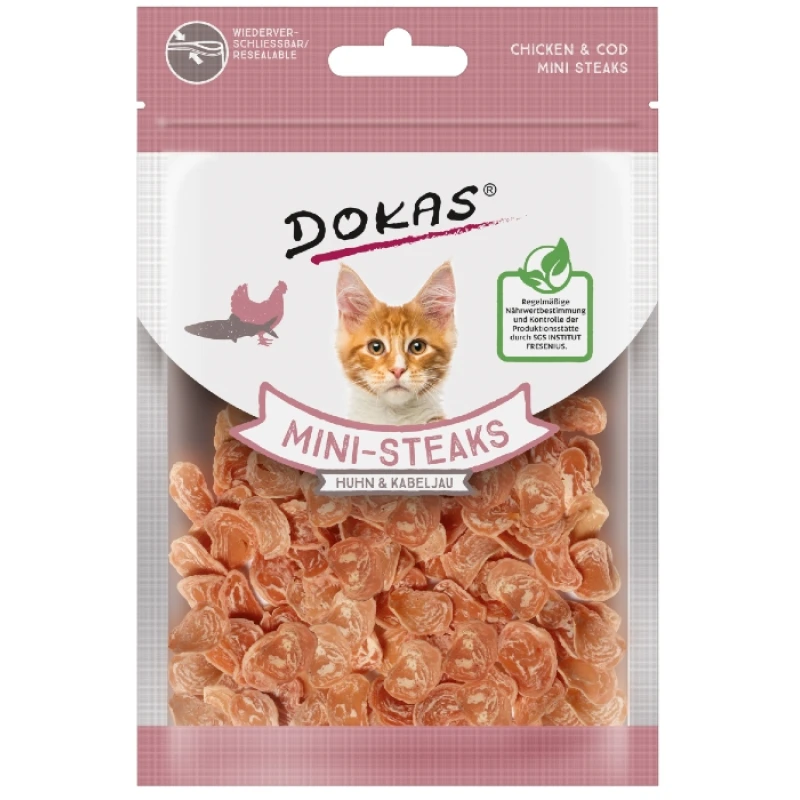 Λιχουδιές Γάτας Dokas Mini-Steaks with chicken & cod 25g ΛΙΧΟΥΔΙΕΣ ΓΑΤΑΣ