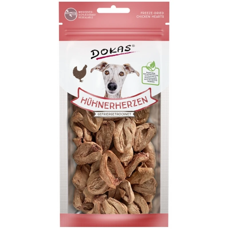 Λιχουδιές Dokas Freeze dried chicken hearts 22gr ΣΚΥΛΟΙ