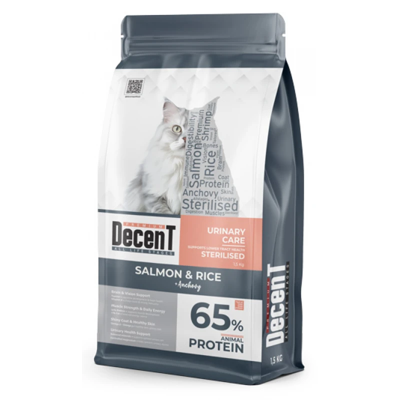 Ξηρά Τροφή Γάτας Decent Sterilized Urinary Care Salmon & Rice 1,5kg Γάτες