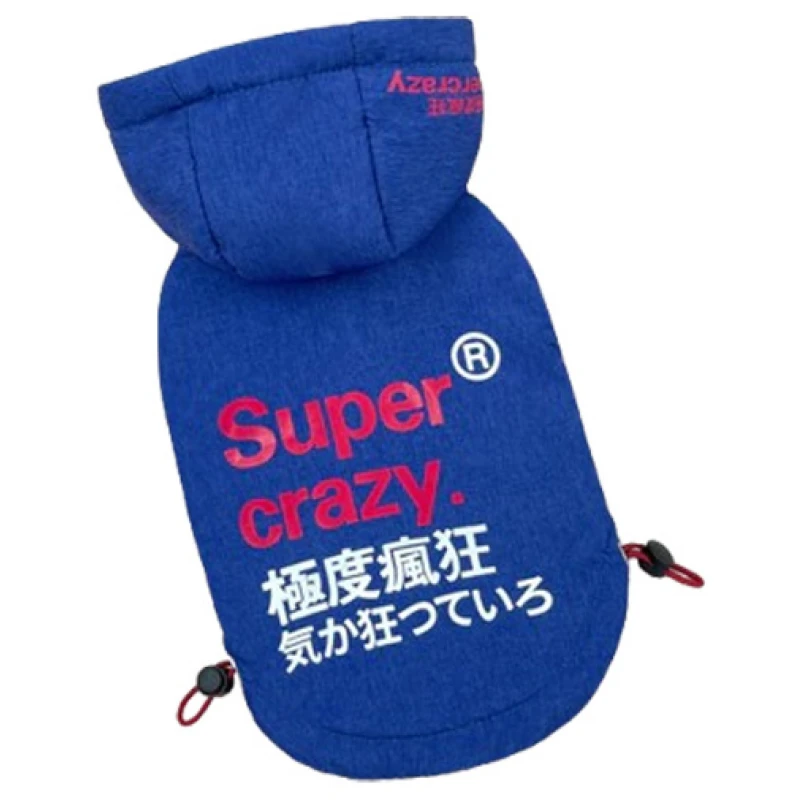 Αδιάβροχο Αντιανεμικό Μπουφάν Σκύλου Super Crazy 3XLarge 46cm Μπλε Σκύλοι Αδιάβροχο Αντιανεμικό Μπουφάν Σκύλου Super Crazy 3XLarge 46cm Μπλε Σκύλοι
