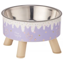 Ανοξείδωτο Μπολ με Ποδαράκια 14cm 200ml για Σκύλους και Γάτες Candy Μωβ