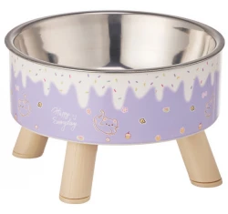 Ανοξείδωτο Μπολ με Ποδαράκια 14cm 200ml για Σκύλους και Γάτες Candy Μωβ