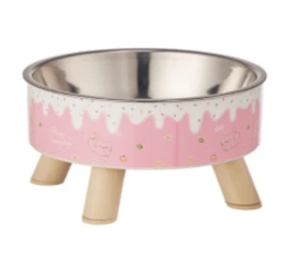Ανοξείδωτο Μπολ με Ποδαράκια 14cm 200ml για Σκύλους και Γάτες Candy Ροζ