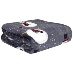 Χριστουγεννιάτικη Κουβέρτα Σκύλου και Γάτας Denik Pets Snowman 75x100cm Γκρι