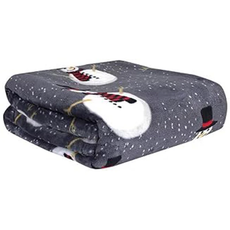 Χριστουγεννιάτικη Κουβέρτα Σκύλου και Γάτας Denik Pets Snowman 75x100cm Γκρι Σκύλοι