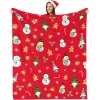 Χριστουγεννιάτικη Κουβέρτα Σκύλου και Γάτας Denik Pets Snowman 75x100cm Κόκκινη Σκύλοι