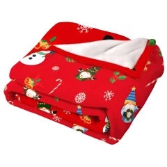Χριστουγεννιάτικη Κουβέρτα Σκύλου και Γάτας Denik Pets Snowman 75x100cm Κόκκινη