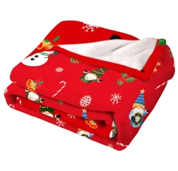 Χριστουγεννιάτικη Κουβέρτα Σκύλου και Γάτας Denik Pets Snowman 75x100cm Κόκκινη