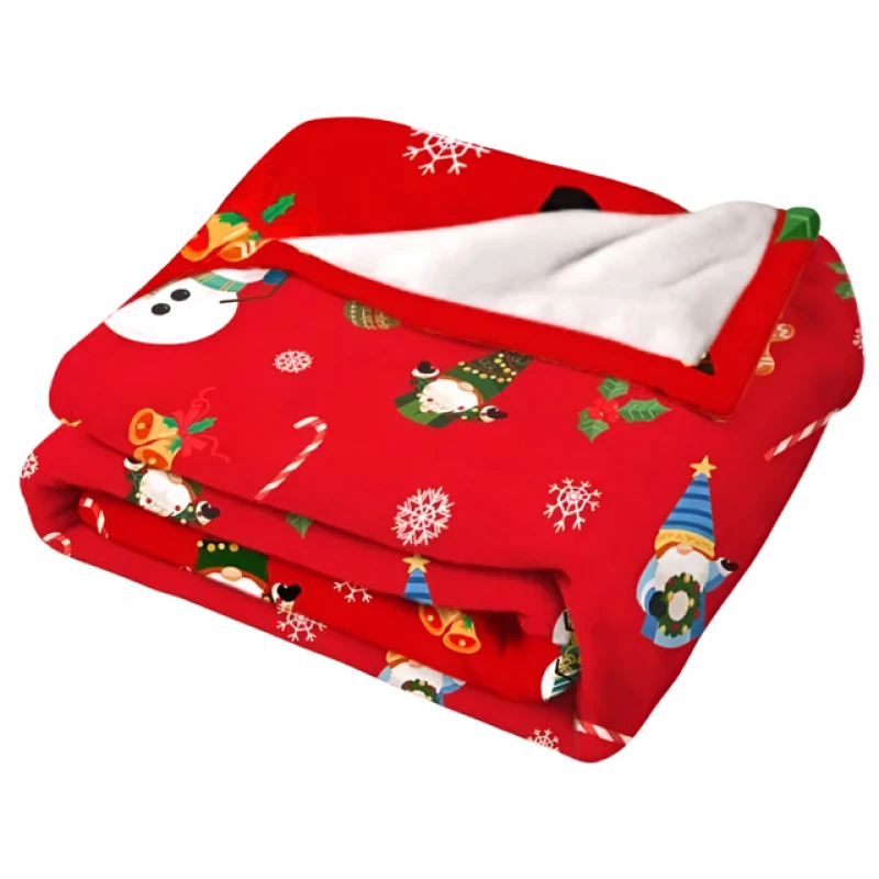 Χριστουγεννιάτικη Κουβέρτα Σκύλου και Γάτας Denik Pets Snowman 75x100cm Κόκκινη Σκύλοι