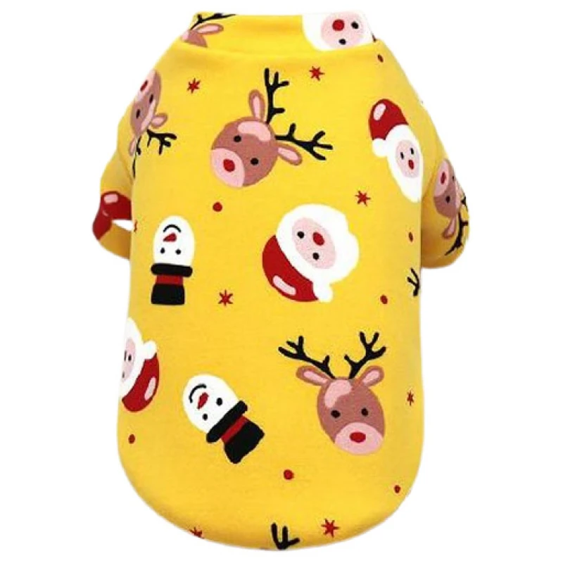 Χριστουγεννιάτικο Φούτερ Σκύλου Denik XMAS Small 25cm Κίτρινο Σκύλοι