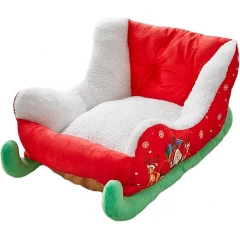Χριστουγεννιάτικο Κρεβατάκι Σκύλου και Γάτας Denik Έλκυθρο 63x45x33cm Κόκκινο