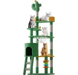 Γατόδεντρο - Ονυχοδρόμιο Γάτας Κάκτος με Γυάλα 180x50x50cm Γατόδεντρο - Ονυχοδρόμιο Γάτας Κάκτος με Γυάλα 180x50x50cm