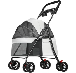 Καρότσι μεταφοράς Σκύλου ή Γάτας Χαμηλό 49x69x97cm Λευκό