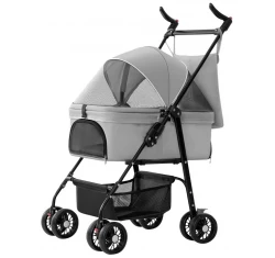 Καρότσι μεταφοράς Σκύλου ή Γάτας Portbebe 103x56x50cm Γκρι