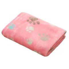 Κουβέρτα Σκύλου και Γάτας Denik Pets Paws Large 76x104cm Ανοιχτό Ροζ