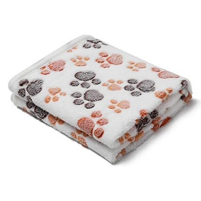Κουβέρτα Σκύλου και Γάτας Denik Pets Paws Medium 52x76cm Λευκό Σκύλοι