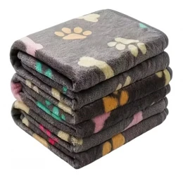 Κουβέρτα Σκύλου και Γάτας Denik Pets Paws Medium 52x76cm Σκούρο Γκρι/Καφέ