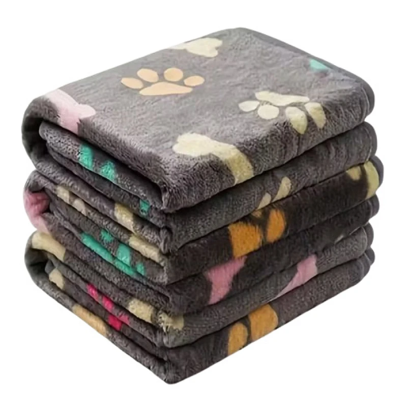 Κουβέρτα Σκύλου και Γάτας Denik Pets Paws Medium 52x76cm Σκούρο Γκρι/Καφέ Σκύλοι