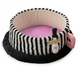 Κρεβατάκι - Φωλιά Σκύλου και Γάτας Denik Pets Ριγέ Κούπα 45x45x18cm Ασπρόμαυρο