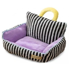 Κρεβατάκι - Καναπές Σκύλου και Γάτας Denik Pets Ριγέ 60x50cm Ασπρόμαυρο