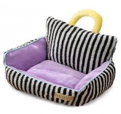 Κρεβατάκι - Καναπές Σκύλου και Γάτας Denik Pets Ριγέ 60x50cm Ασπρόμαυρο