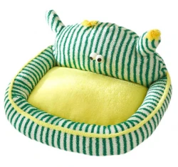 Κρεβατάκι - Καναπές Σκύλου και Γάτας Denik Pets Ριγέ Monster 60x50cm Πράσινο/Κίτρινο