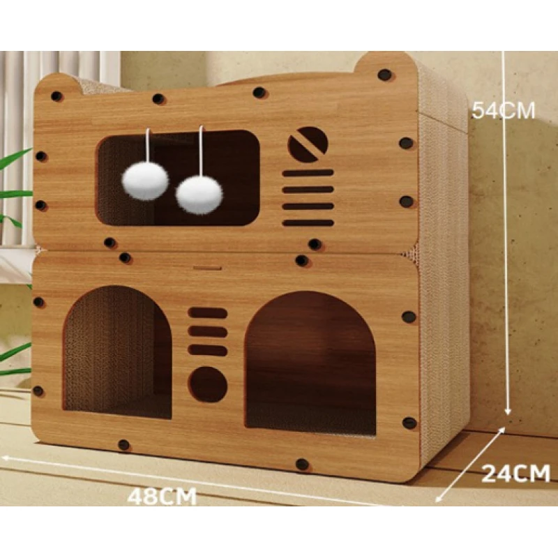 Ονυχοδρόμιο - Σπιτάκι Γάτας Διώροφο Denik 48x24x54cm Γάτες