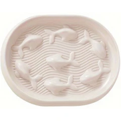 Πιάτο Καλής Πέψης Σκύλου & Γάτας Denik Fish 18,5cm Μπεζ