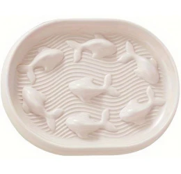 Πιάτο Καλής Πέψης Σκύλου & Γάτας Denik Fish 18,5cm Μπεζ