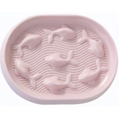 Πιάτο Καλής Πέψης Σκύλου & Γάτας Denik Fish 18,5cm Ροζ