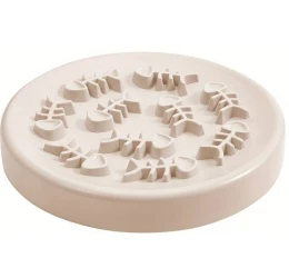 Πιάτο Καλής Πέψης Σκύλου & Γάτας Denik Fish Bones 22cm Μπεζ