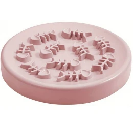 Πιάτο Καλής Πέψης Σκύλου & Γάτας Denik Fish Bones 22cm Ροζ