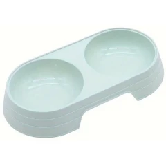 Πλαστικό Διπλό Μπολ Φαγητού και Νερού 23x12x3,8cm Γαλάζιο Πλαστικό Διπλό Μπολ Φαγητού και Νερού 23x12x3,8cm Γαλάζιο