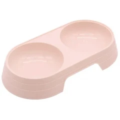 Πλαστικό Διπλό Μπολ Φαγητού και Νερού 23x12x3,8cm Ροζ Πλαστικό Διπλό Μπολ Φαγητού και Νερού 23x12x3,8cm Ροζ