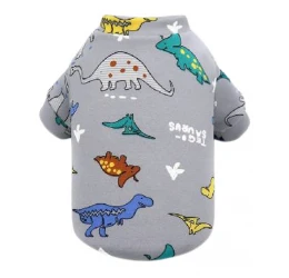 Ρουχαλάκι Φουτεράκι Σκύλου Denik Δεινόσαυροι Large 35cm Γκρι