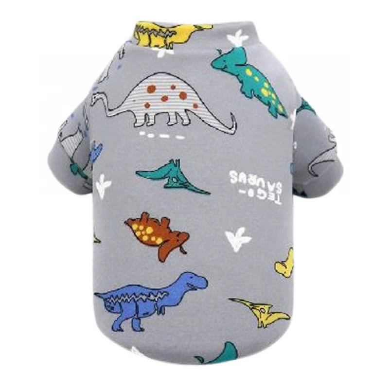 Ρουχαλάκι Φουτεράκι Σκύλου Denik Δεινόσαυροι Large 35cm Γκρι Σκύλοι