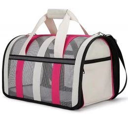 Τσάντα Μεταφοράς Σκύλου και Γάτας Denik Διάτριτη 50x27x27cm Φουξ