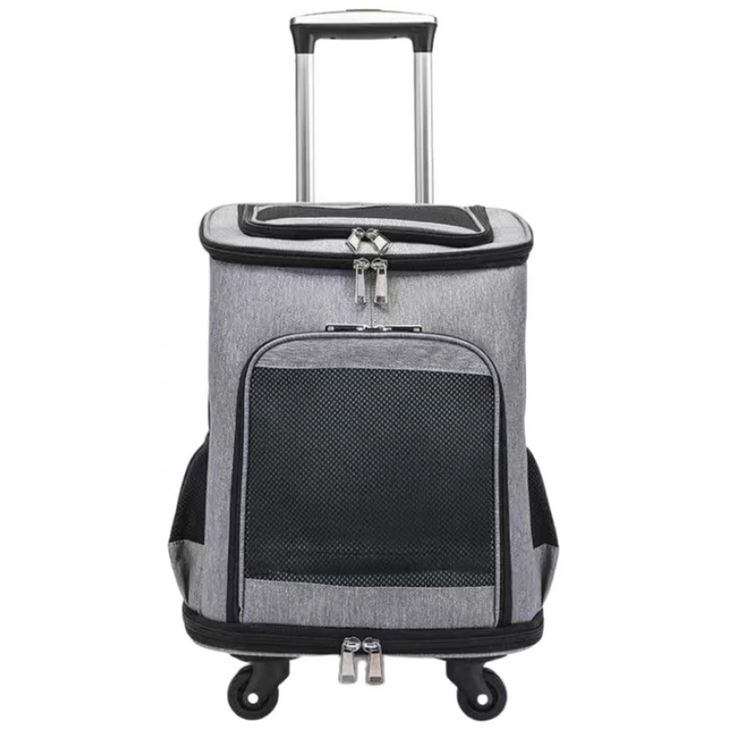 Τσάντα Μεταφοράς Τροχήλατη Denik 35x28x45cm Grey Σκύλοι