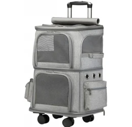 Τσάντα Μεταφοράς Trolley Διπλό Denik 61x36x26cm Γκρι Ανοιχτό