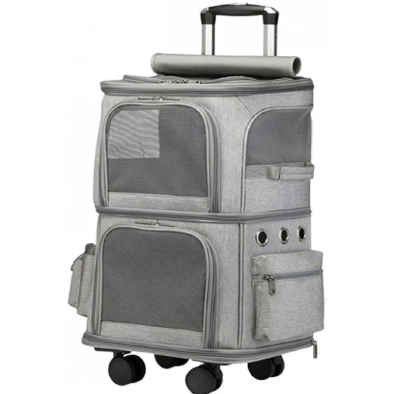 Τσάντα Μεταφοράς Trolley Διπλό Denik 61x36x26cm Γκρι Ανοιχτό Σκύλοι Τσάντα Μεταφοράς Trolley Διπλό Denik 61x36x26cm Γκρι Ανοιχτό Σκύλοι