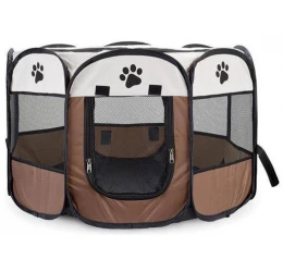 Υφασμάτινο Πάρκο Denik Pets 8 Πάνελς Medium 74x45cm Καφέ Υφασμάτινο Πάρκο Denik Pets 8 Πάνελς Medium 74x45cm Καφέ